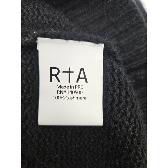 New RtA Emma Pullover Black Cashmere Sweater Womens XS Distressed Edges - Picture 8 of 9